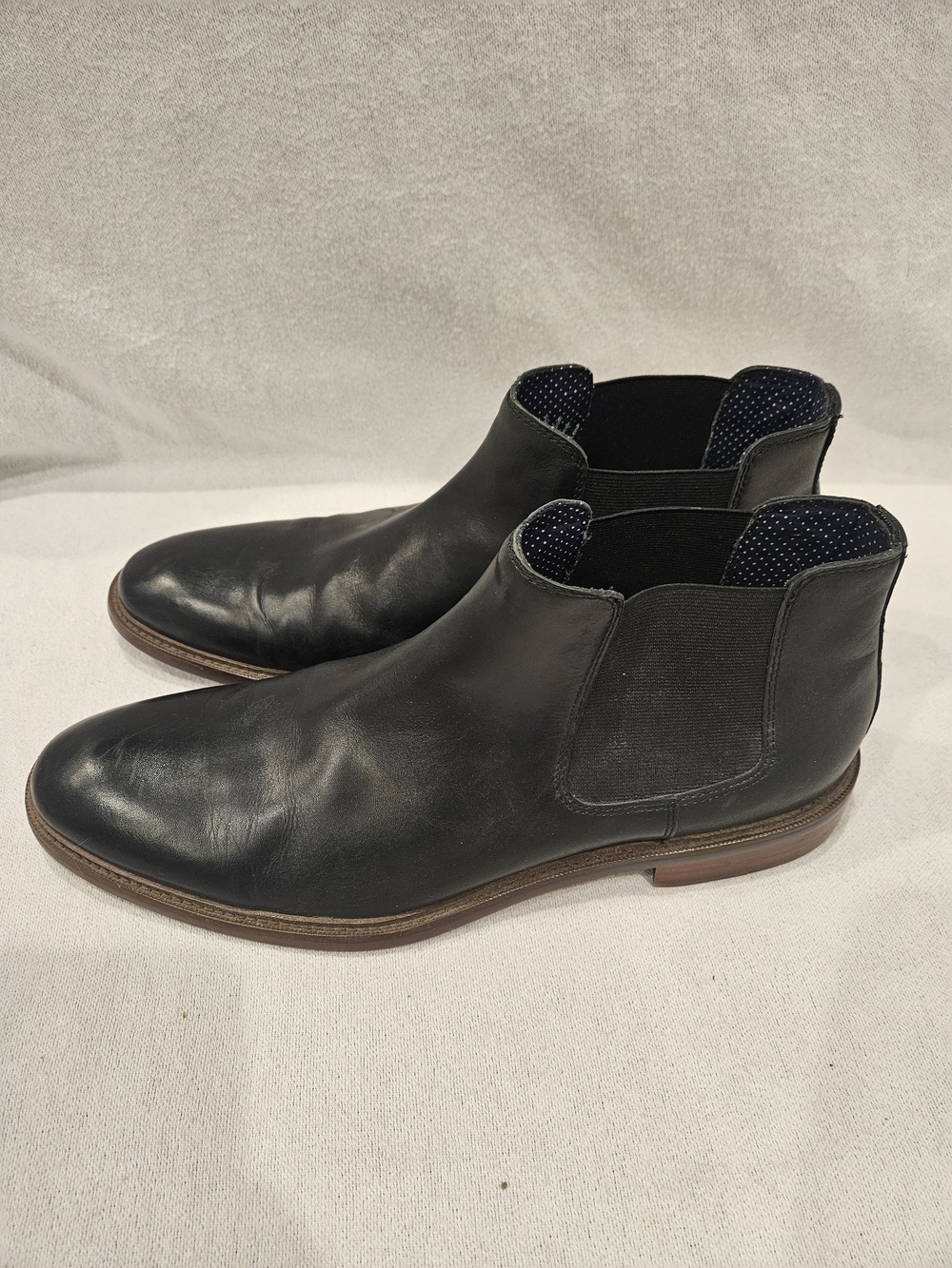 Aston Grey Men’s Black Leather Chelsea Boots 10.5 - Picture 7 of 9